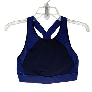 Athleta Perforated Detail Sports Bra, Navy & Back Size, Small